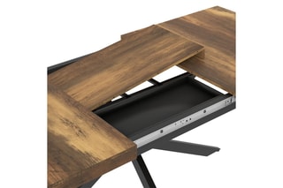 Table à manger extensible Eliza - Imitation bois et noir