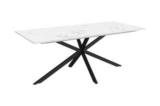 Table à manger extensible Glam - Imitation marbre et noir