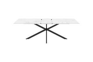 Table à manger extensible Glam - Imitation marbre et noir