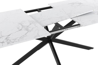 Table à manger extensible Glam - Imitation marbre et noir