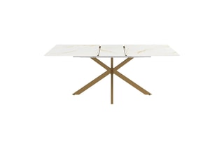 Table à manger extensible Glam - Imitation marbre et doré