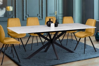 Table extensible Glam - Blanc et noir