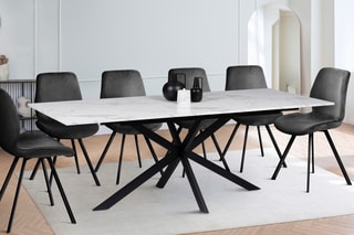 Table extensible Glam - Blanc et noir
