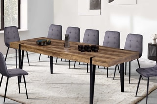 Table extensible Hudson - Imitation bois et noir