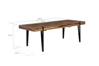 Table extensible Hudson - Imitation bois et noir