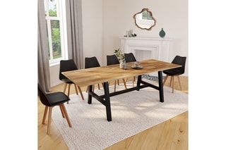 Table à manger extensible Mathilde - Imitation bois et noir