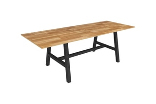 Table à manger extensible Mathilde - Imitation bois et noir
