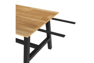 Table à manger extensible Mathilde - Imitation bois et noir