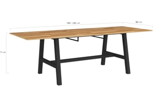Table à manger extensible Mathilde - Imitation bois et noir