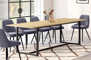 Table à manger extensible Memphis - Imitation bois et noir