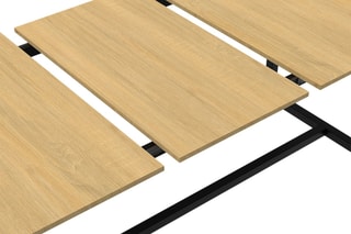 Table à manger extensible Memphis - Imitation bois et noir