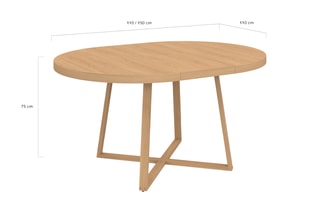 Table avec plateau extensible Sana - 110/150 x 110 x 75 cm
