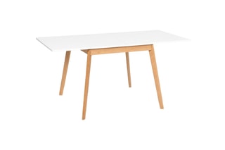 Table à manger extensible - Naturel et blanc