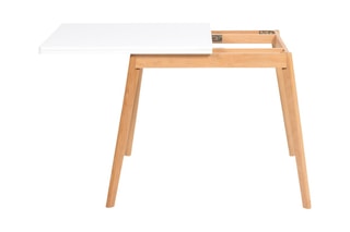 Table à manger extensible - Naturel et blanc