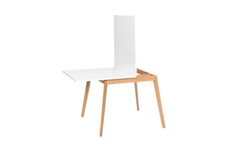 Table à manger extensible - Naturel et blanc
