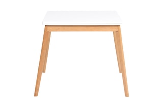 Table à manger extensible - Naturel et blanc