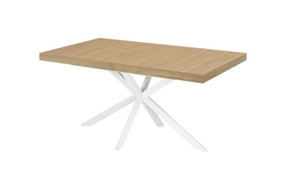 Table extensible Memphis - Imitation bois et blanc