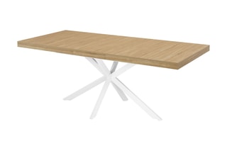 Table extensible Memphis - Imitation bois et blanc