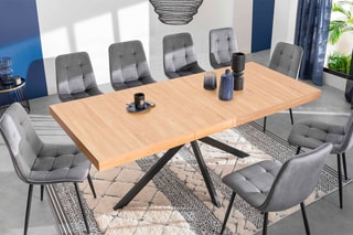 Table extensible Spider - Imitation bois et noir
