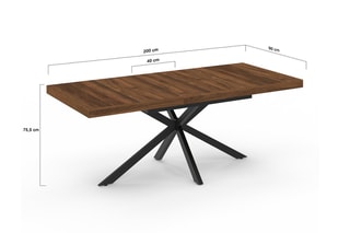Table à manger extensible Spider - 160/200 x 75,5 x 90 cm