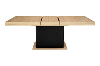 Table à manger extensible Tania - Imitation bois et noir