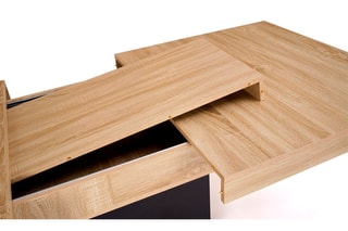 Table à manger extensible Tania - Imitation bois et noir