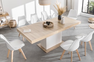 Table extensible Tania - Naturel et blanc