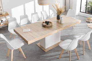 Table extensible Tania - Naturel et blanc