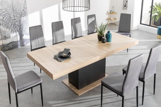 Table extensible Tania - Naturel et noir