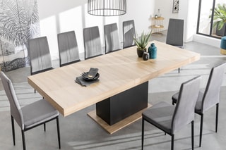 Table extensible Tania - Naturel et noir