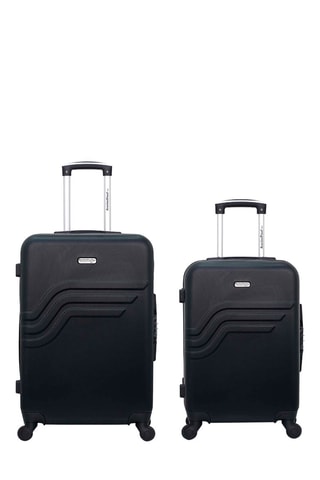 Valise cabine et valise semaine Queens - 55/65 cm  - Argenté et noir