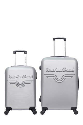 Valise cabine et valise semaine Chelsea (S/M) - 55/65 cm  - Noir, argenté et gris