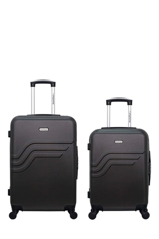 Valise cabine et valise semaine Queens - 55/65 cm  - Noir, argenté et gris