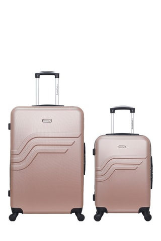 Valise cabine et grand volume Queens - 55/75 cm - Rose