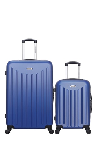 Valise cabine et grand volume Brooklyn (S/L) - 55/75 cm  - Noir et bleu