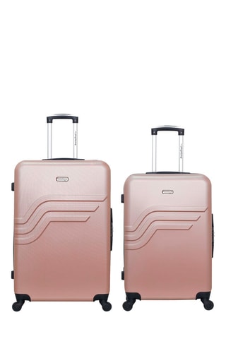 Valise semaine et valise grand volume Queens - 65/75 cm  - Noir, rose, doré et argenté