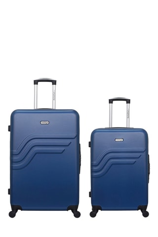 Valise semaine et valise grand volume Queens - 65/75 cm  - Noir, bleu et argenté