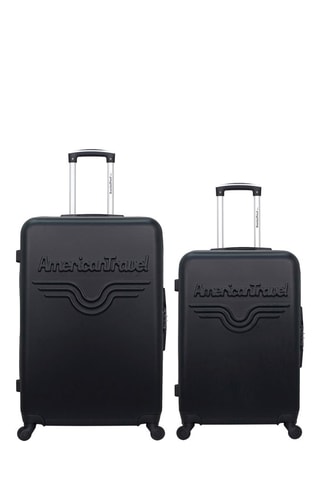 Valise semaine et valise grand volume Chelsea - 65/75 cm  - Noir et argenté