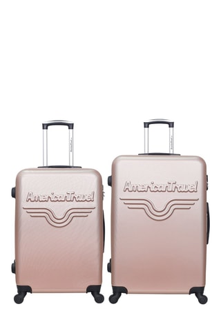 Valise semaine et valise grand volume Chelsea (M/L) - 65/75 cm  - Noir, rose, doré et argenté