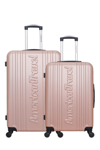 Valise semaine et valise grand volume Springfield (M/L) - 65/75 cm  - Rose et doré