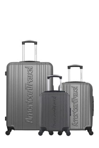 Set de 3 valises Springfield (XXS/S/L) - 46/55/75 cm - Gris foncé