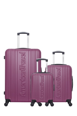 Set de 3 valises Springfield (XXS/S/L) - 46/55/75 cm - Violet