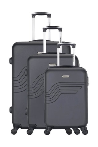 Set de 3 valises Queens (S/M/L) - 55/65/75 cm  - Noir