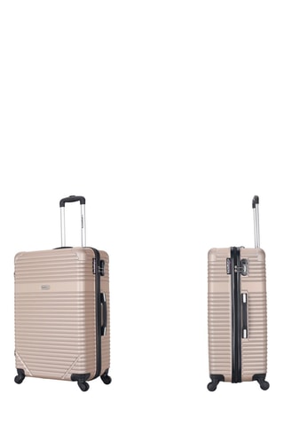  Valise grand volume Memphis (L) - 75 cm  - Noir, beige et argenté