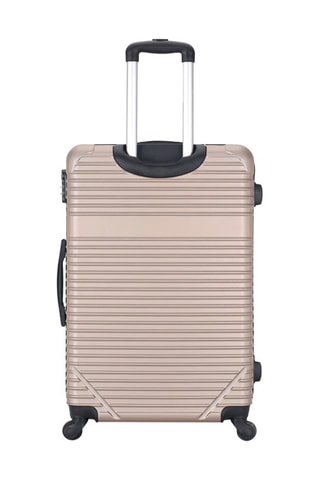  Valise grand volume Memphis (L) - 75 cm  - Noir, beige et argenté