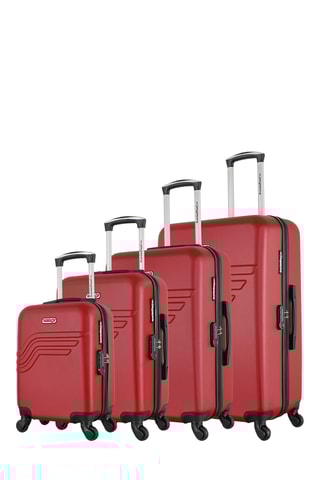 Set de 4 valises Queens-M (XXS/S/M/L) - 46/55/65/75 cm  - Argenté, noir et rouge