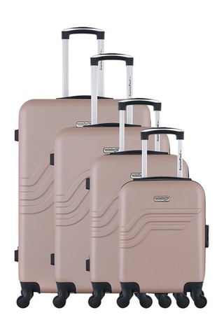Set de 4 valises Queens-M (XS/S/M/L) - 46/55/65/75 cm  - Doré et rose