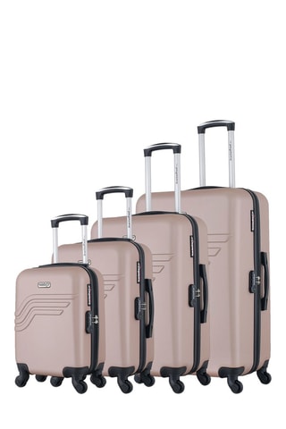 Set de 4 valises Queens-M (XS/S/M/L) - 46/55/65/75 cm  - Doré et rose