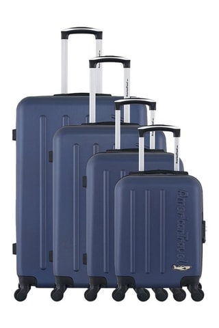 Set de 4 valises Bronx-M (XS/S/M/L) - 46/55/65/75 cm  - Argenté, bleu et noir
