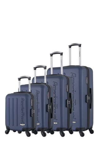 Set de 4 valises Bronx-M (XS/S/M/L) - 46/55/65/75 cm  - Argenté, bleu et noir